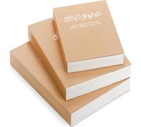 Elsjoy Set of 3 Kraft Sketchbook & Drawing Notebook, A5/A4/B5 Sketch Book Travel Journal Notebook with Thick Paper for Drawing & Sketching, Each 128 Sheets