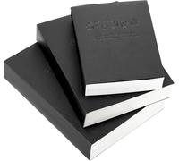 Elsjoy Set of 3 Sketchbook & Drawing Notebook, A4/B5/A5 Blank Sketch Book Travel Journal Notebook with Thick Paper for Drawing & Sketching, Black, Each 128 Sheets/256 Pages