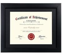 ELSKER&HOME Certificate Frames 8.5 x 11 Black, Fits Diploma 8.5x11 with Mat or 11x14 without Mat, Document Degree Picture Award Frame with Glass for Tabletop or Wall Display