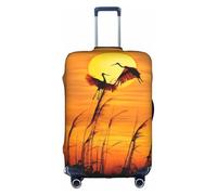 ELSMZXZD 3D Flamingo Sunset Travel Luggage Cover, Suitcase Covers, Elastic Trolley Protector Cover, Waterproof & Scratch-Resistant Trolley Case Protector Fit 18-32 Inch