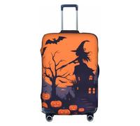 ELSMZXZD 3D Halloween Witch Flying Travel Luggage Cover, Suitcase Covers, Elastic Trolley Protector Cover, Waterproof & Scratch-Resistant Trolley Case Protector Fit 18-32 Inch