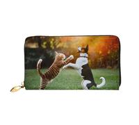 ELSMZXZD Cute Lovely Dogs Leather Wallet Long Zip Purse Card Phone Holder Case Clutch for Women & Men - Pu Leather Ladies Wallet Purses for Everyday Travel Work Business