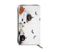 ELSMZXZD Happy Halloween Leather Wallet Long Zip Purse Card Phone Holder Case Clutch for Women & Men - Pu Leather Ladies Wallet Purses for Everyday Travel Work Business
