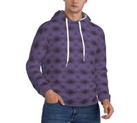 ELSMZXZD Men'S Fleece Hoodie Pullover Casual Hoody Haunted Mansion Print Sweatshirt Winter Warm Hooded Soft And Comfortable Long Sleeve Drawstring With Pocket