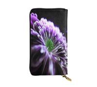 ELSMZXZD Violet Green Glow Leather Wallet Long Zip Purse Card Phone Holder Case Clutch for Women & Men - Pu Leather Ladies Wallet Purses for Everyday Travel Work Business