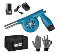 ELSOON Electric Bellows Portable Fireplace Tools 12V 5000 RPM Fan Bellows Fire Wood Stove Blower Outdoor BBQ Camping Fire Fan