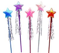 Elsqolro 20 Pieces Star Fairy Wand Star Fairy Princess Wands for Dress Up Princess Costume Role Play Props Star Wand Stick for Birthday Halloween Christmas Party Decor Magic Shows Cosplay Accessories