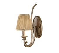 Elstead Abbey 1 Light Indoor Candle Wall Light Silver Sand With Shade, E14