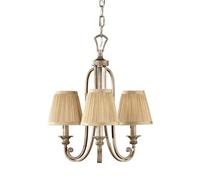 Elstead Abbey Multi Arm Chandelier 3 Light Silver Sand Finish, E14