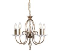 Elstead Lighting Aegean 5 Light Chandelier Aged Brass Finish, E14
