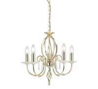 Elstead Aegean 5 Light Chandelier Polished Brass Finish, E14