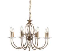 Luminosa Lighting Elstead Aegean 8 Light Chandelier Aged Brass Finish, E14
