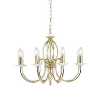 Elstead Aegean 8 Light Chandelier Polished Brass Finish, E14