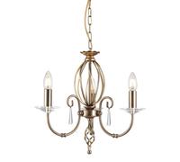 Elstead Lighting Aegean Chandelier 3 Light Aged Brass Finish, E14