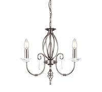 Elstead Lighting Aegean Chandelier 3 Light Polished Nickel Finish, E14