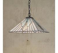 Elstead Alderley pendant light, Tiffany style, bronze, pull switch