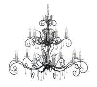 Elstead Amarilli 15 Light Candle Pendant Black, Silver