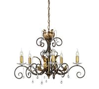Luminosa Lighting Elstead Amarilli 5 Light Chandelier Bronze, Gold Floral Leaves Design , E14