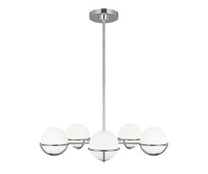 Elstead Apollo 5 Light Globe Pendant, Polished Nickel, G9