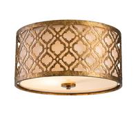 Elstead Arabella 2 Light Flush Mount Ceiling Light Gold, E27