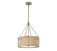Elstead Arabesque 4 Light Cylindrical Ceiling Pendant Light Silver Leaf, E27