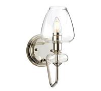 Elstead Armand Glass Wall Light - Polished Nickel