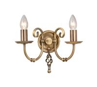 Elstead Artisan 2 Light Indoor Candle Wall Light Aged Brass, E14