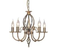 Artisan 5 Light Chandelier Aged Brass Finish, E14 - Aged Brass