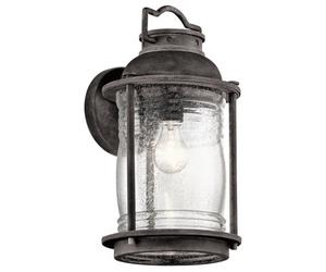 Elstead Ashland Bay 1 Light Large Outdoor Wall Lantern Zinc Ip44, E27