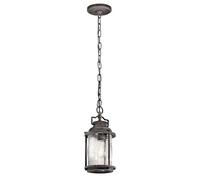 Ashland Bay 1 Light Small Outdoor Ceiling Chain Lantern Zinc IP44 E27 Netlighting Grey One Size