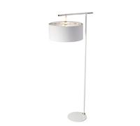 Elstead Balance 1 Light Floor Lamp White, Polished Nickel, E27