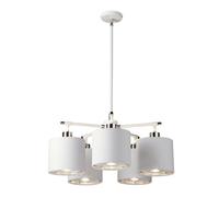 Elstead Balance 5 Light Multi Arm Ceiling Pendant Light White, Polished Nickel, E27