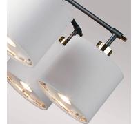 Elstead Balance pendant light 5-bulb, black/nickel, white lampshades