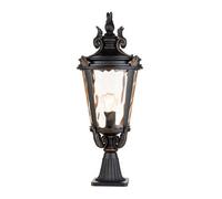 Elstead Baltimore 1 Light Large Outdoor Pedestal Lantern Weathered Bronze Ip44, E27