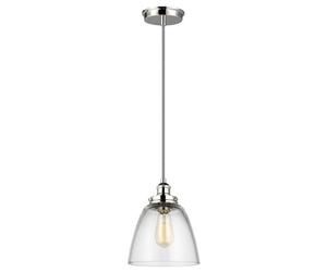 Elstead Baskin 1 Light Dome Ceiling Pendant Polished Nickel, E27