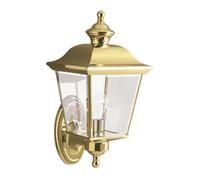 Netlighting Bay Shore 1 Light Medium Outdoor Wall Lantern Polished Brass IP44 E27 in Yellow Netlighting Yellow