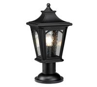 Bedford 1 Light Medium Pedestal Lantern Mystic Black Finish E27 Netlighting Black One Size