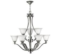 Luminosa Lighting Elstead Bolla 9 Light Multi Arm Chandelier Brushed Nickel Finish, E27