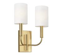 Elstead Brianna 2 Light Wall Light, Burnished Brass, E14