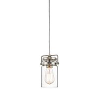 Luminosa Lighting Elstead Brinley 1 Light Ceiling Mini Pendant Brushed Nickel, E27