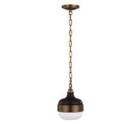 Elstead Cadence 1 Light Dome Ceiling Mini Pendant Antique Brass, Black, E27