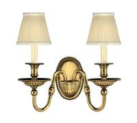 Cambridge 2 Light Indoor Candle Wall Light Burnished Brass (Shades Sold Separately) E14 Netlighting Yellow One Size