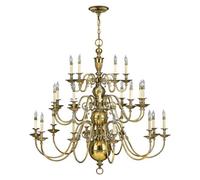 Elstead Cambridge 25 Light Candle Chandelier, Burnished Brass