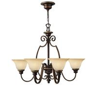 Cello 6 Light Multi Arm Chandelier Antique Bronze Finish, E27 - Antique Bronze