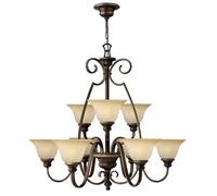Elstead Cello 9 Light Multi Arm Chandelier Antique Bronze Finish, E27