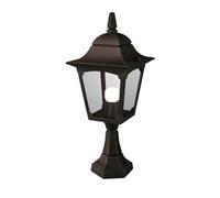 Chapel 1 Light Outdoor Pedestal Lantern Black IP44 E27 Netlighting Black One Size