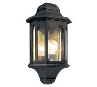Chapel 1 Light Outdoor Wall Half Lantern Light Black IP44 E27 Netlighting Black One Size