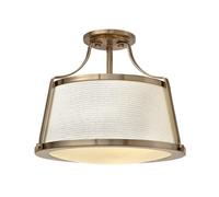 Elstead Charlotte 3 Light Semi Flush Ceiling Light Brushed Caramel, E27