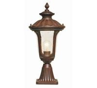 Chicago 1 Light Small Outdoor Pedestal Lantern Rusty Bronze IP44 E27 Netlighting Brown One Size