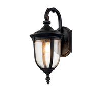 Elstead Cleveland Medium Outdoor Hanging Wall Lantern - Weathered Bronze with Clear Seeded Glass